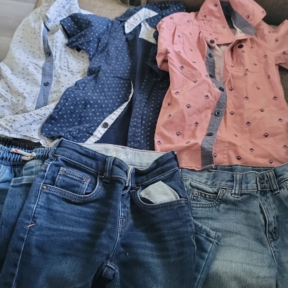 Kids Patterned Button-Up Shirt Set